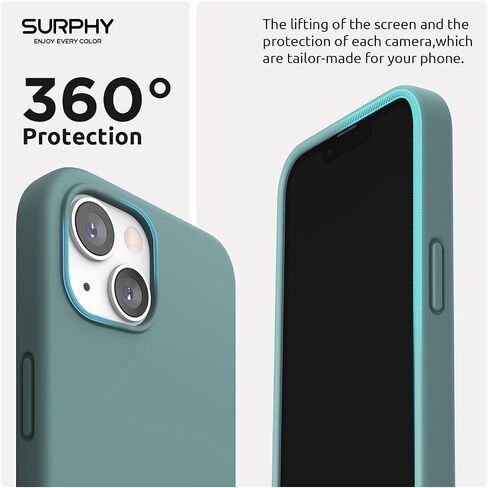 SURPHY Magnetic Case Designed for iPhone 13 Mini Case Compatible with MagSafe (5.4 inch 2021 Release), Liquid Silicone Phone Case with Microfiber Lining (Black) in Saudi Arabia