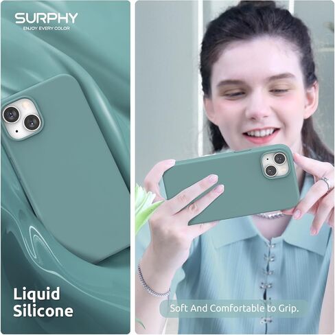 SURPHY Magnetic Case Designed for iPhone 13 Mini Case Compatible with MagSafe (5.4 inch 2021 Release), Liquid Silicone Phone Case with Microfiber Lining (Black) in Saudi Arabia