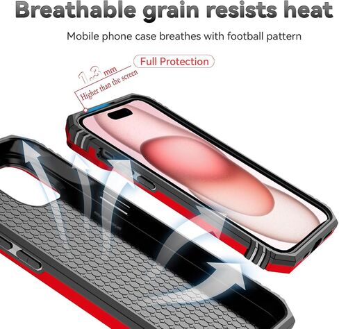 SunStory Compatible with iPhone 15 Case with HD Screen Protector & Slide Camera Cover & Rotated Ring Kickstand, [Military-Grade] Phone Case for iPhone 15 (BBlack) in Saudi Arabia
