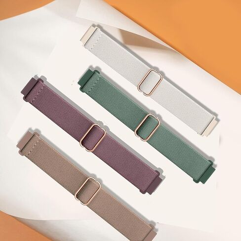 4 Pack Stretchy Watch Bands Compatible with 20mm Garmin Venu Sq/Venu Sq 2, Loop Nylon Elastic Fabric Strap for Garmin Vivomove Style/Luxe/HR Women Men in Saudi Arabia