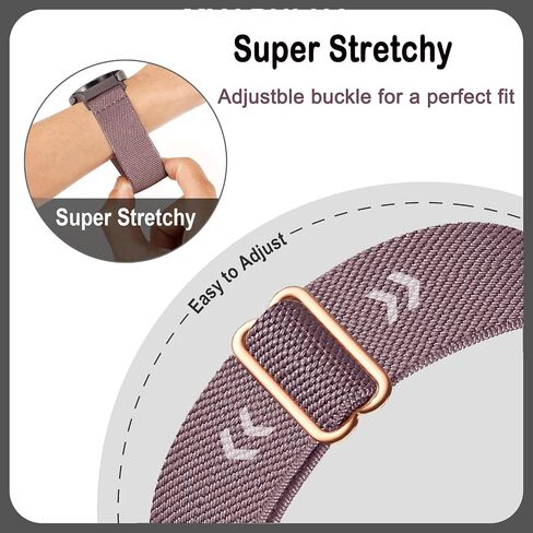 4 Pack Stretchy Watch Bands Compatible with 20mm Garmin Venu Sq/Venu Sq 2, Loop Nylon Elastic Fabric Strap for Garmin Vivomove Style/Luxe/HR Women Men in Saudi Arabia