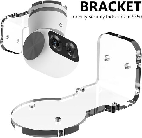 Wall Mount Acrylic Bracket Compatible with Eufy Security Indoor Cam S350, Acrylic Surveillance Bracket with Adhesive and Screws, Indoor/Outdoor, Better Camera Angles,1Pack in Saudi Arabia