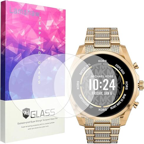 متوافق مع واقي شاشة Michael Kors Gen 6 Bradshaw، واقي شاشة Lamshaw 9H من الزجاج المقوى متوافق مع ساعة Michael Kors Gen 6 Bradshaw الذكية/MK Gen 6 Bradshaw 2021 (3 عبوات) in Saudi Arabia