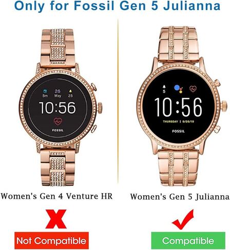 AKWOX [4-Pack] واقي شاشة من الزجاج المقسى لـ Fossil Gen 5 Julianna، [حواف مقوسة 2.5D عالية الوضوح 9H صلابة] واقي شاشة مضاد للخدش لساعة Fossil Women Gen 5 Julianna الذكية in Kuwait