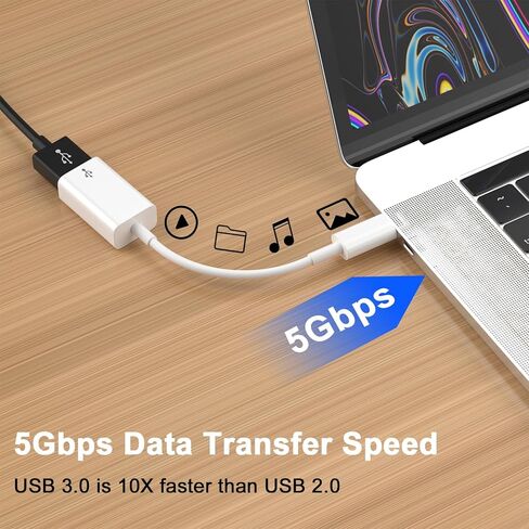Coolden USB C to USB Adapter 3.0 OTG Adapter USB Male to USB C Female Adapter for Fast Charging & Data Sync Compatible with MacBook Pro/Air,iPhone 15 Pro Max/15 Plus/15,Samsung Galaxy S24/S23/S22/S21 in Kuwait