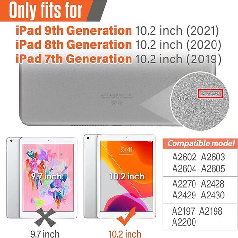 XZC iPad 9th/ 8th/ 7th Generation Case (iPad 10.2 Case 2021/2020/2019) Heavy Duty Shockproof Rugged Cover with Rotating Stand/Pencil Holder/Carrying Shoulder Strap (Blue 1) in Saudi Arabia