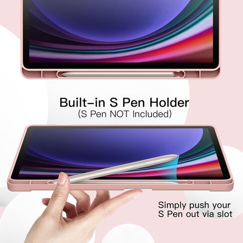 JETech Case for Samsung Galaxy Tab S9 11 Inch with S Pen Holder, Soft TPU Tri-Fold Stand Protective Tablet Cover, Support S Pen Charging, Auto Wake/Sleep (Black) in Kuwait