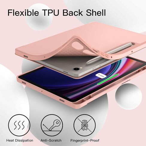 JETech Case for Samsung Galaxy Tab S9 11 Inch with S Pen Holder, Soft TPU Tri-Fold Stand Protective Tablet Cover, Support S Pen Charging, Auto Wake/Sleep (Black) in Kuwait