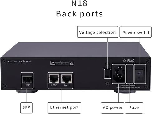 GUSTARD N18 HiFi Audio Network Switch, 1*SFP Input, 2*LAN 10/100/1000M Ethernet Interface, Home Audio Network Switch (Black) in Saudi Arabia