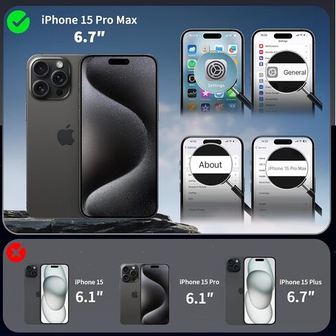CACOE Magnetic Case for iPhone 15 Pro Max 6.7 inch with 360° Rotatable Ring Phone Stand,Compatible with MagSafe & Magnetic Car Phone Mount,iPhone 15 Pro Max Cases Cover Phone Holder for Desk Videos in Saudi Arabia