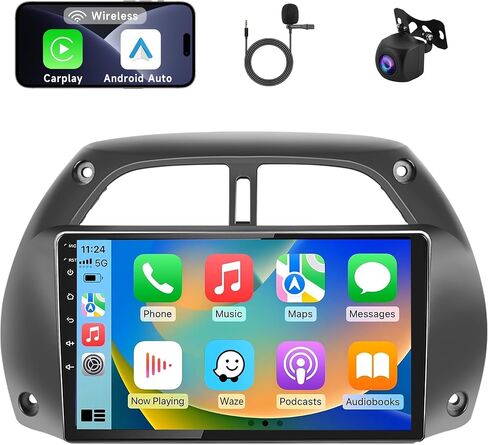 8Core 4+64G- لسيارة Toyota RAV4 2001-2006 Android ستيريو مع Carplay لاسلكي Android Auto، 9 بوصة HD 1280 * 720P IPS شاشة لمس راديو مع نظام تحديد المواقع واي فاي DSP صوت بلوتوث 5.0 SWC كاميرا احتياطية in Saudi Arabia