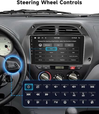 8Core 4+64G- لسيارة Toyota RAV4 2001-2006 Android ستيريو مع Carplay لاسلكي Android Auto، 9 بوصة HD 1280 * 720P IPS شاشة لمس راديو مع نظام تحديد المواقع واي فاي DSP صوت بلوتوث 5.0 SWC كاميرا احتياطية in Saudi Arabia