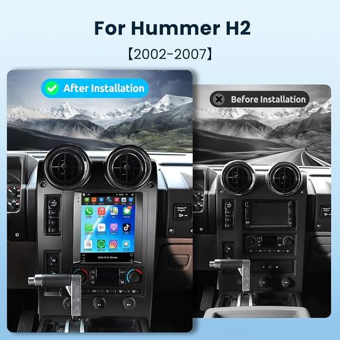 2G+64G لـ Hummer H2 2002-2007 ستيريو سيارة أندرويد مع Carplay لاسلكي Android Auto، شاشة لمس 9.7 بوصة بلوتوث راديو السيارة يدعم نظام تحديد المواقع والملاحة واي فاي HiFi Audio FM SWC USB + كاميرا احتياطية عالية الدقة in Saudi Arabia