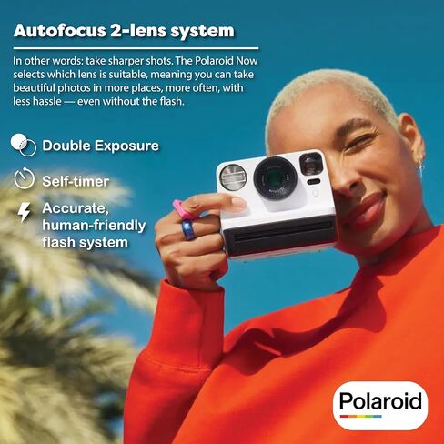 Polaroid Now 2nd Generation I-Type Instant Film Camera Bundle with Polaroid Color Film for I-Type (6000), Protective Carrying Case, Lens Cleaning Cloth in Saudi Arabia