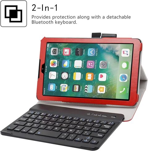 LiuShan Compatible with 8" Orbic Tab8 Keyboard Case,Detachable Keyboard Standing PU Leather Cover for 8" Orbic Tab8 5G Tablet(Not Fit Other Tablet),Blue in Saudi Arabia