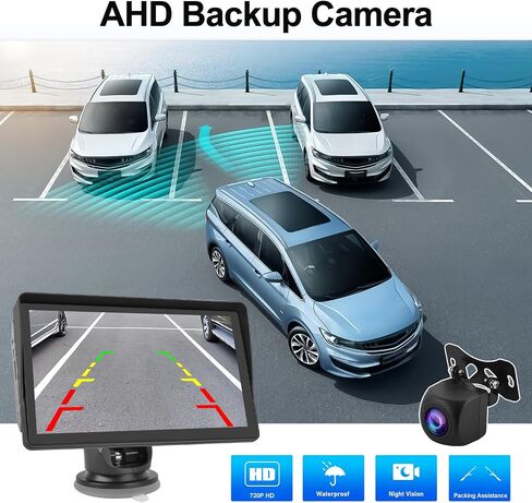 ستيريو سيارة Apple Carplay لاسلكي محمول بشاشة 7 بوصة تعمل باللمس Android Auto مع كاميرا احتياطية AHD، بلوتوث 5.1، وصلة مرآة، جهاز تحكم عن بعد، EQ، FM، Siri، راديو السيارة مع بطاقة TF سعة 64 جيجابايت in Saudi Arabia