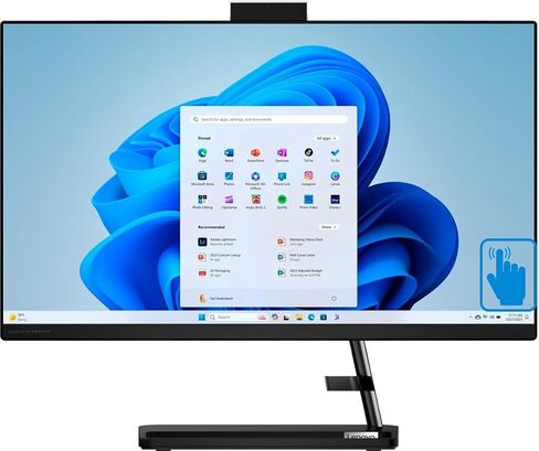 Lenovo IdeaCentre AIO 3i 23.8" Touchscreen IPS FHD All-in-One Desktop PC (Intel i3-1215U, 16GB RAM, 2TB PCIe SSD, WiFi 6, Webcam, Win11P) w/Wireless KYB, Wireless Mouse, & DKZ USB Port Expander in Saudi Arabia
