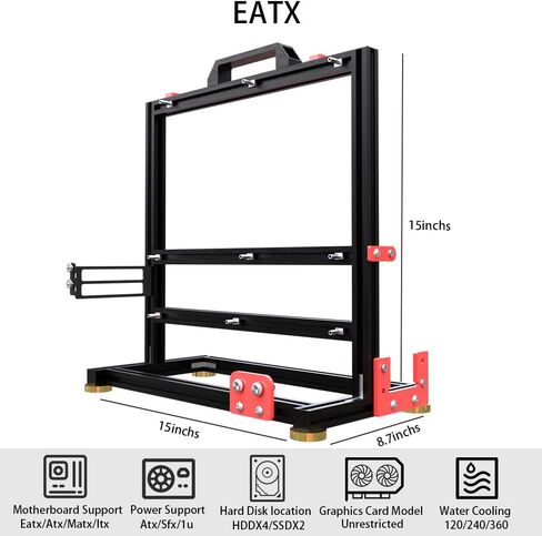 DIY Aluminium Pc Open Case Computer Chassis Test Bench Support Water Cooling Support Server chassis Support Itx Matx Atx Eatx (3.ATX) in Saudi Arabia