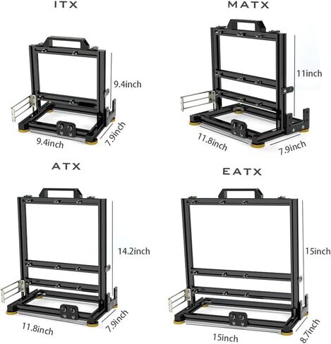 DIY Aluminium Pc Open Case Computer Chassis Test Bench Support Water Cooling Support Server chassis Support Itx Matx Atx Eatx (3.ATX) in Saudi Arabia