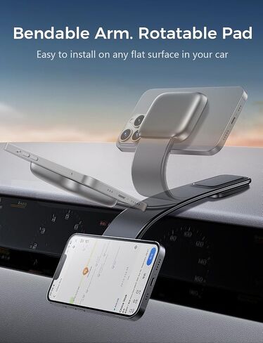 لحامل السيارة Magsafe، حامل هاتف مغناطيسي للسيارة وTesla متوافق مع حامل السيارة MagSafe، iPhone 15 14 13 12 Pro Plus، سبائك التيتانيوم ذات الذاكرة القابلة للانحناء لجميع لوحات القيادة والزجاج الأمامي in Kuwait