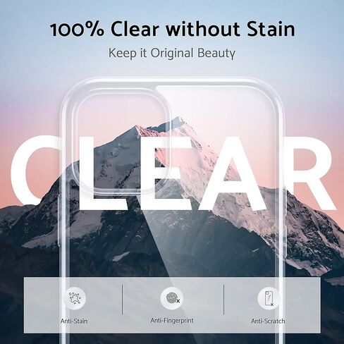 DASFOND Crystal Clear Designed for iPhone 12/12 Pro Case, [Non-Yellowing] 15Ft Military Grade Shockproof Protective Cover Soft Silicone Slim Phone Case for iPhone 12 6.1", Clear in Saudi Arabia