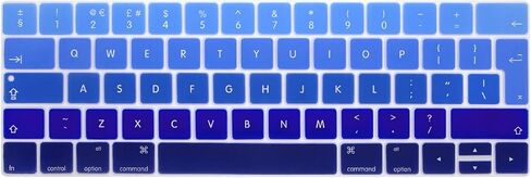 غطاء لوحة مفاتيح من السيليكون بشريط اللمس من HRH متوافق مع جهاز MacBook Pro مع شريط اللمس 13 بوصة و15 بوصة (A2159/A1989/A1706،A1990/A1707) 2019 2018 2016 2017 إصدار أوروبي، أسود in Kuwait