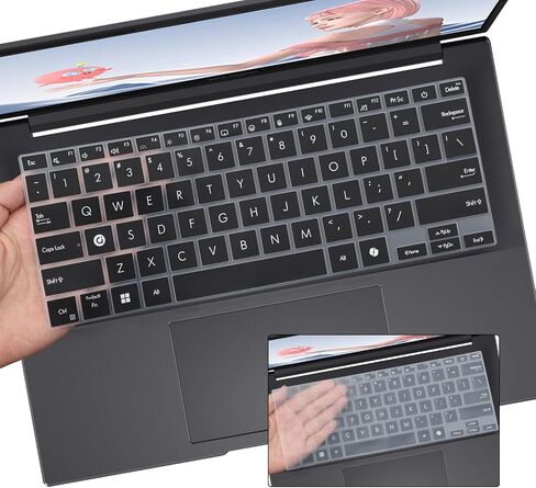 2 PCS Keyboard Cover Skin for ASUS Vivobook S 14 OLED Laptop M5406 S5406 S5406MA-AS96 14-inch, 2024 New Vivobook S 14 OLED 14-inch Laptop US Layout Keyboard Protective Cover Skin -Black+Clear in Saudi Arabia