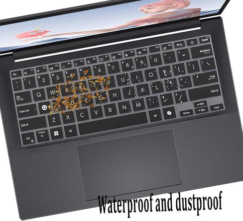 2 PCS Keyboard Cover Skin for ASUS Vivobook S 14 OLED Laptop M5406 S5406 S5406MA-AS96 14-inch, 2024 New Vivobook S 14 OLED 14-inch Laptop US Layout Keyboard Protective Cover Skin -Black+Clear in Saudi Arabia