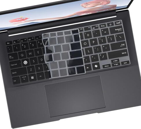 2 PCS Keyboard Cover Skin for ASUS Vivobook S 14 OLED Laptop M5406 S5406 S5406MA-AS96 14-inch, 2024 New Vivobook S 14 OLED 14-inch Laptop US Layout Keyboard Protective Cover Skin -Black+Clear in Saudi Arabia