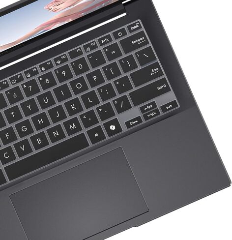 2 PCS Keyboard Cover Skin for ASUS Vivobook S 14 OLED Laptop M5406 S5406 S5406MA-AS96 14-inch, 2024 New Vivobook S 14 OLED 14-inch Laptop US Layout Keyboard Protective Cover Skin -Black+Clear in Saudi Arabia