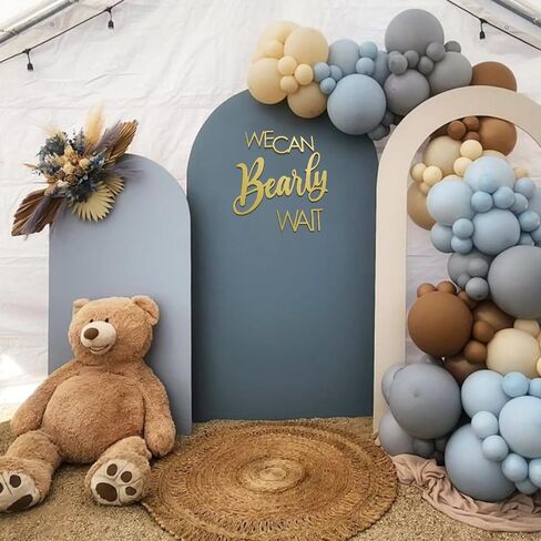 We Can Bearly Wait Sign - Wooden Baby Shower Sign with Gold Painted Perfect Baby Banner for Gender Reveal Backdrop Party Decor Stylish Photo Backdrop for Baby Boys and Baby Girls(Gold） in Saudi Arabia
