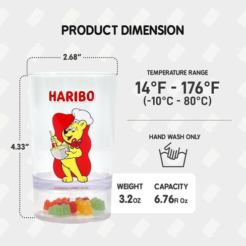 DO'HOME HARIBO Goldbear Cup - Funny Cup with Goldbear Charms Inside, Gift Idea for HARIBO Candy Lovers, Child, Friends, Adults & Coworkers, BPA Free Drinking Cup | (200ml/6.76oz) - Blue in Saudi Arabia
