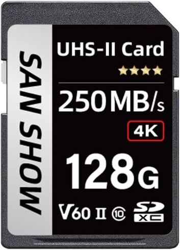 64GB V60 SD Card - UHS-II U3 250MB/s Read 170MB/s Write, High Capacity SDXC Memory Card for 4K RAW Video Recording, Professional Camera and Camcorder Storage in Saudi Arabia