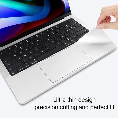 غطاء لوحة التتبع Batianda متوافق مع جهاز MacBook Pro 14 بوصة موديل A2442 M1 Pro /M1 Max (إصدار 2021)، مسند حماية لنصف الجسم مع واقي لوحة اللمس، فضي in Saudi Arabia