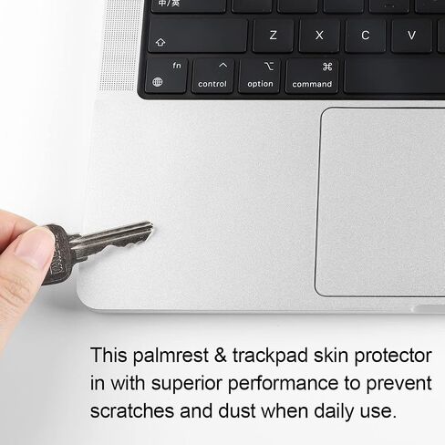 غطاء لوحة التتبع Batianda متوافق مع جهاز MacBook Pro 14 بوصة موديل A2442 M1 Pro /M1 Max (إصدار 2021)، مسند حماية لنصف الجسم مع واقي لوحة اللمس، فضي in Saudi Arabia