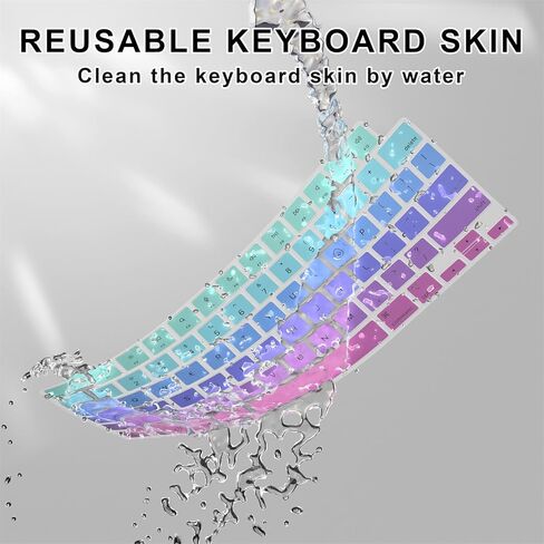 غطاء لوحة المفاتيح Soke Premium لجهاز 2021-2023 MacBook Pro 14" 16" M3 M2 M1 Pro/Max(A2918 A2992 A2991 A2442 A2485 A2779 A2780)، MacBook Air 15.3"/13.6" M2(A2941 A2681)، تخطيط ANSI الأمريكي، أزرق +أرجواني in Kuwait