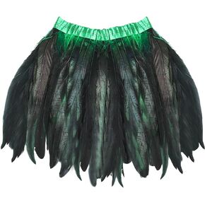 COIRIS Feather Shawl Choker Necklace for Women Stylish Gothic Wrap Collar Costume with Chain