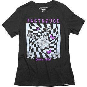 FASTHOUSE Women's Whirl Short Sleeve Tee, Black Mineral Wash