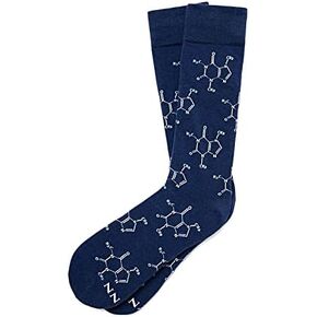 Men's Caffeine Molecule Coffee Novelty Crew Dress Socks