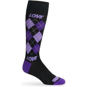 Premium Cotton Blends PURPLE Argyle WORD Socks with High Elastic Fiber for Everyday Comfort Styles