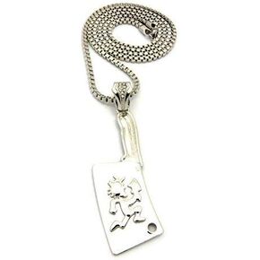 Mens New Hip Hop Trendy Pendant Charm Box Chain Necklace (Silver)