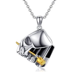 Rose Mask Necklace Sterling Silver Music Theater Jewelry Gifts for Women Men