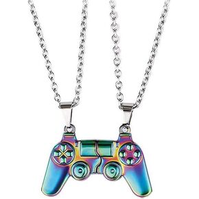 Magnet Game Controller Necklace Couple Matching Pendant Necklace for Men Women Friendship Necklace for Best Friends Magnet Game Console Handle Necklace Sister Necklace Street Hiphop Jewelry