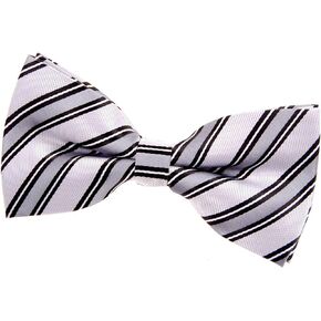 Retreez Preppy Stripe Pattern Woven Microfiber Pre-tied Bow Tie (5")