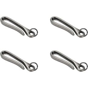 4 Pcs U Hook Key Ring Clip Metal Loop Pocket Clip with Ring Car Keychain for Women Men Belt Clip Purse Accessory(Antique Silver)