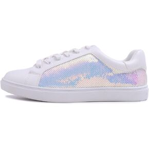 FEVERSOLE Women's Fashion Dress Sneakers Party Bling Casual Flats Embellished Shoes