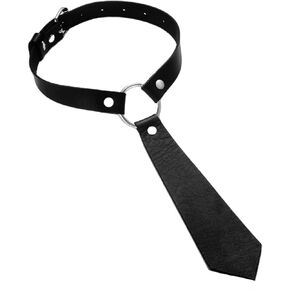 Gothic Leather Choker Necklace With Tie for Women, Adjustable Collar Neckband Choker Necklace for Halloween Cosplay Party