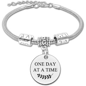Encouragement Gift for Women Bracelets Sobriety gifts for men AA Gift NA Gift Inspirational Bracelets for Best Friends Stainless Steel Bracelets Gifts Motivational Gift Christmas Gifts Birthday Gift