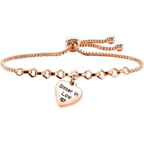 PLITI Sister In Law Bracelet Bridal Shower Gift Sister in Law Birthday Gift Sister of the Groom/Bride Gift Friendship Gifts Stepsisters Jewelry Wedding Gifts for Sister in Law