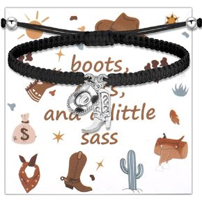 CENWA Cowgirl Boot Bracelet Horse Lovers Gifts Equestrian Gifts for Horse Rider Owners Gifts Cowgirl Jewelry for Girls Women